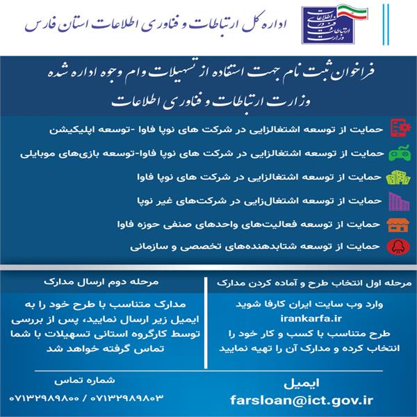 اختصاص 10 میلیاردتومان برای حمایت از کسب و کارهای حوزه فاوا در استان فارس
